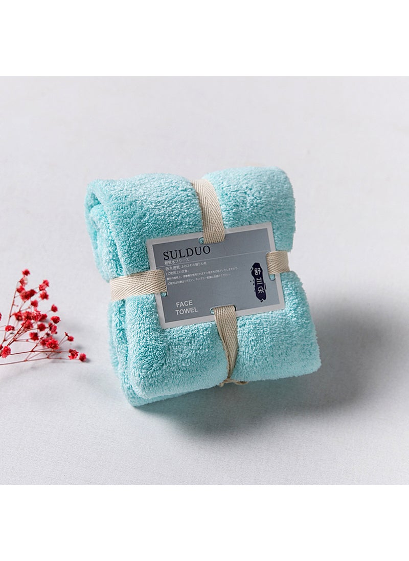 Chulan Coral Fleece Towel Soft Absorbent Gift Light Blue