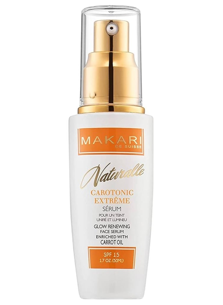 Makari Naturalle Carotonic Extreme Brightening Serum SPF15 (1.7 oz) | Helps Heal Blemishes, Scars, and Imperfections | Brightens, Smoothens, & Gives Antioxidant Protection | For Oily & Acne-Prone Skin