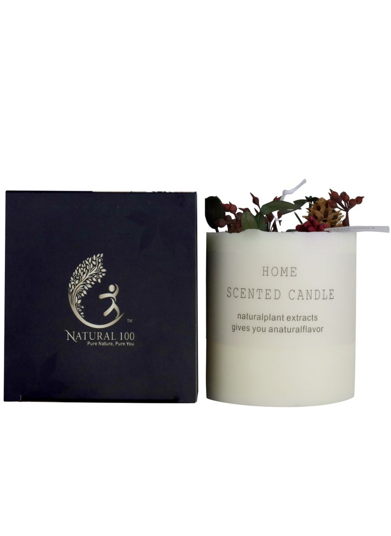 pine and natural herbs scented candle.