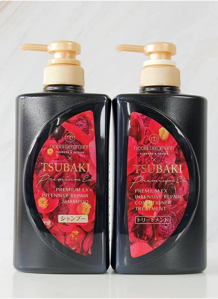 TSUBAKI Premium Intensive Repair Shampoo & Treatment Set 400ml,Pack of 2