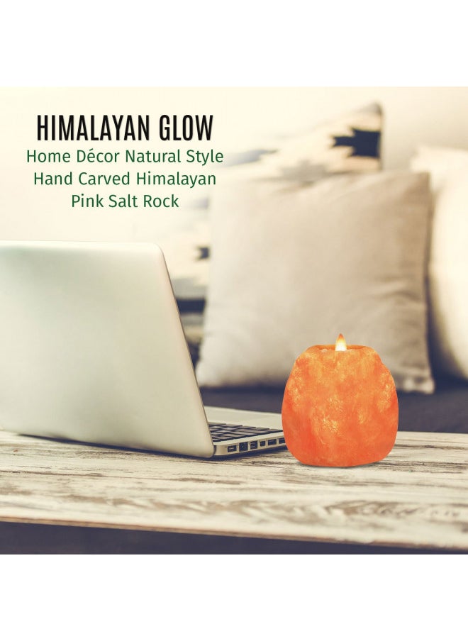 Himalayan Glow Hand Carved Himalayan Salt Candle Holders, Home Decor Item great as a Night light