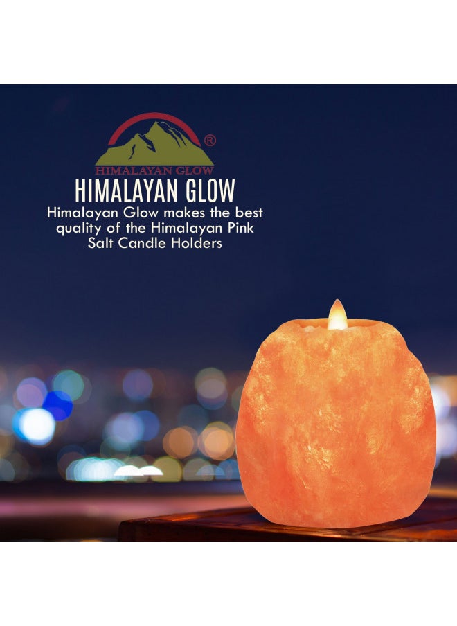 Himalayan Glow Hand Carved Himalayan Salt Candle Holders, Home Decor Item great as a Night light