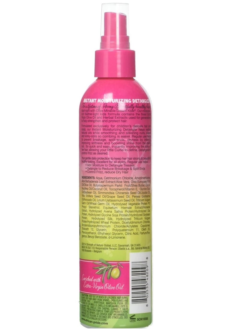 African Pride Dream Kids Olive Miracle Instant Moisture Detangler, Restores Natural Coils & Curls, Adds Moisture & Controls Frizz, 8 Oz