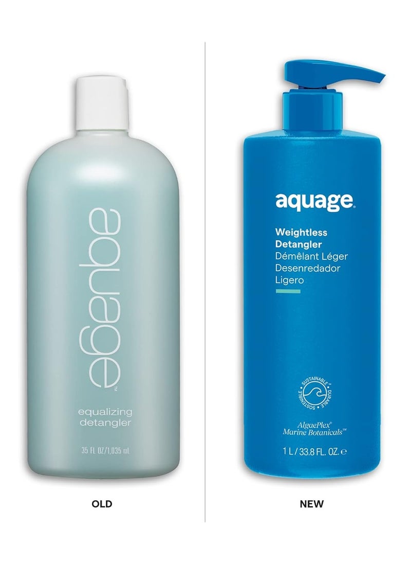 AQUAGE Weightless Detangler, Ultra-Light Conditioner, Hydrates and Restores Moisture Without Weighing Hair Down, Eliminates Tangles, 33.8 oz