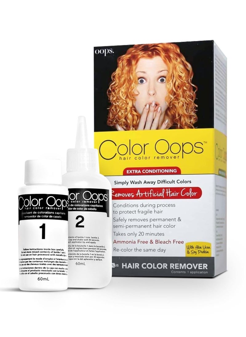Color Oops Extra Conditioning Hair Color Remover, 1 Application, Hair Dye Remover Processes in 20 Minutes, Safely Removes Permanent & Semi-Permanent Hair Color, Ammonia & Bleach Free