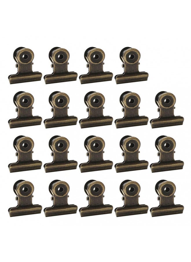 100 PCS Metal Hinge Clips, Bronze Small Bulldog Clips with Hole for Photos, Tags Bags, Shops, Office,Papers and Price Tag (0.87Inch/22mm)