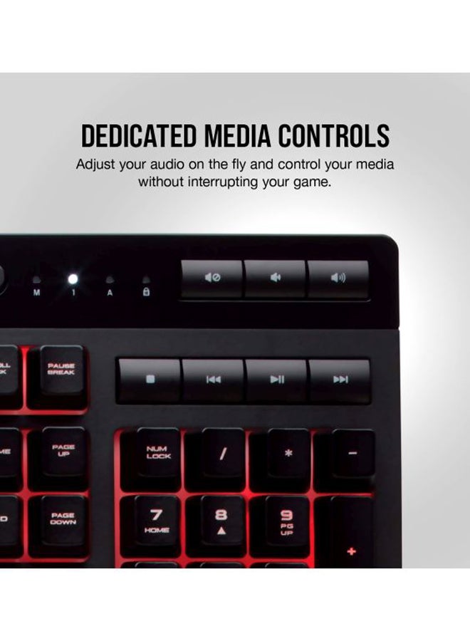 K55 RGB USB LED Backlit Keys Onboard Macro Recording Media Controls Gaming Keyboard with Wrist Rest Included