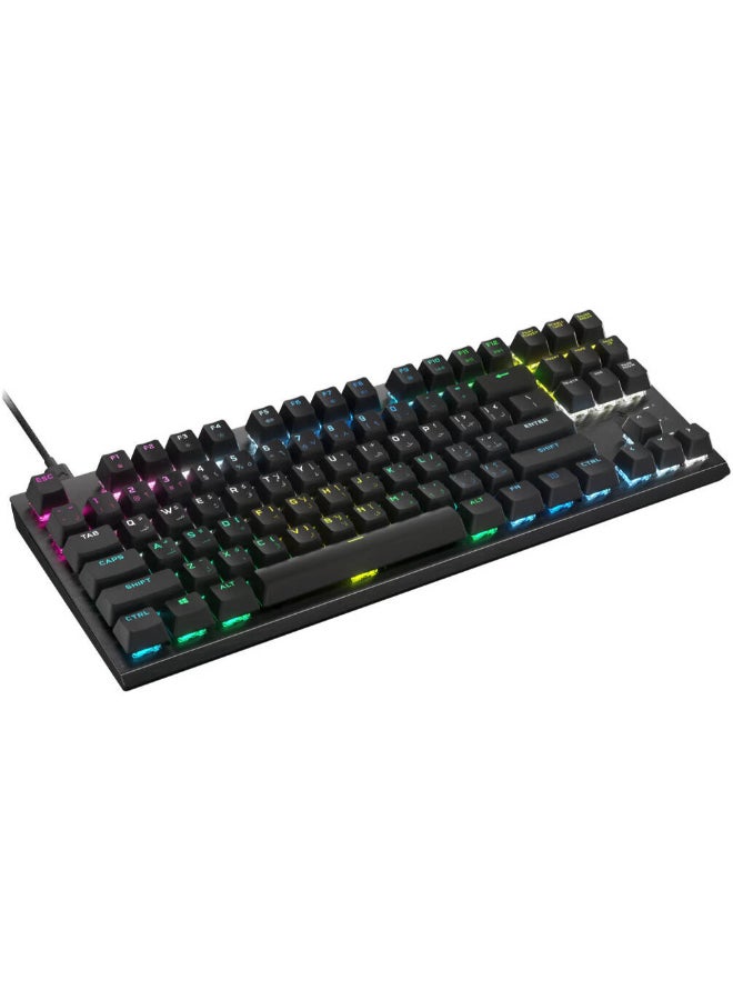 K60 Pro TKL RGB Tenkeyless Optical-Mechanical Gaming Keyboard, OPX Switches, Brushed Aluminium Structure, Removable USB Type-C Cable, AR Layout, QWERTY, Black