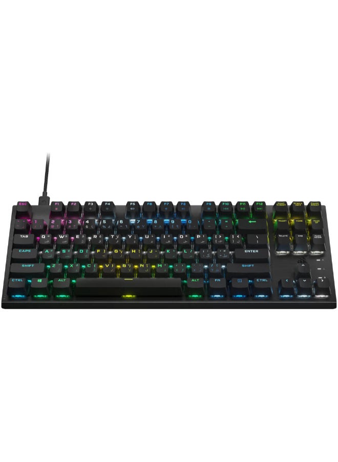 K60 Pro TKL RGB Tenkeyless Optical-Mechanical Gaming Keyboard, OPX Switches, Brushed Aluminium Structure, Removable USB Type-C Cable, AR Layout, QWERTY, Black