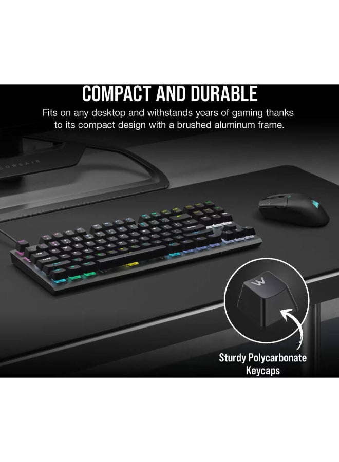 K60 Pro TKL RGB Tenkeyless Optical-Mechanical Gaming Keyboard, OPX Switches, Brushed Aluminium Structure, Removable USB Type-C Cable, AR Layout, QWERTY, Black