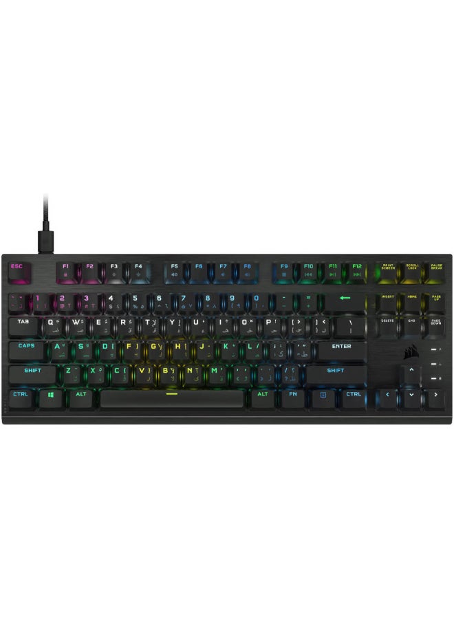 K60 Pro TKL RGB Tenkeyless Optical-Mechanical Gaming Keyboard, OPX Switches, Brushed Aluminium Structure, Removable USB Type-C Cable, AR Layout, QWERTY, Black