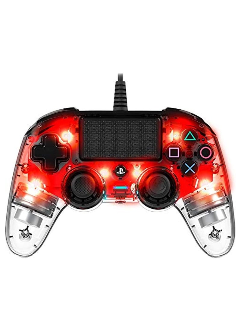 Nacon Wired Llluminated Compact Playstation 4 Controller - Red