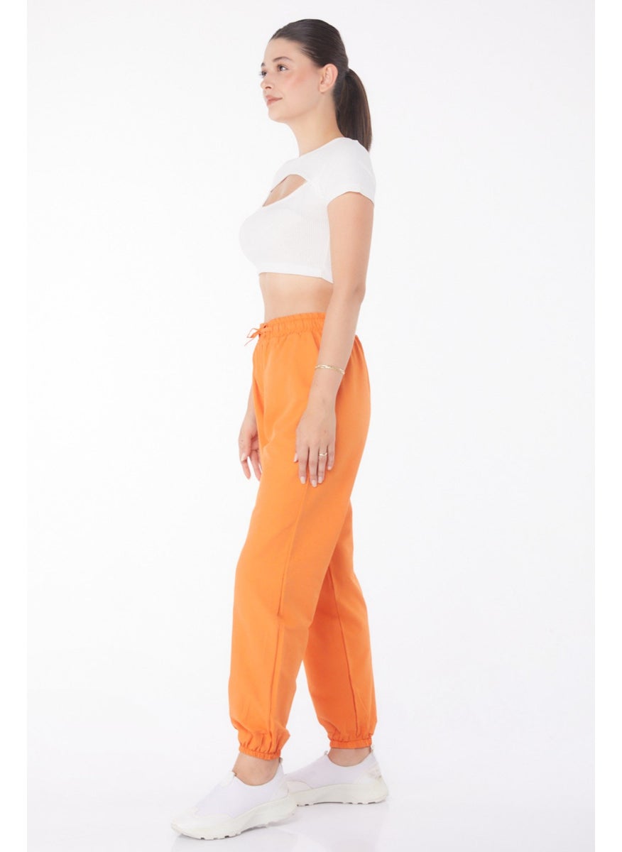 Plain Mid Women Orange Pants - 13207