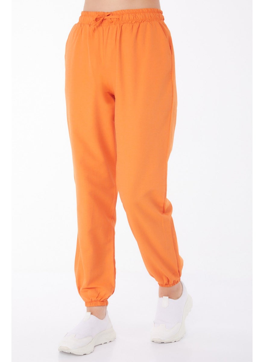 Plain Mid Women Orange Pants - 13207