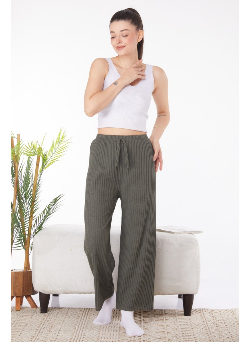 Plain Medium Women's Khaki Pajama Bottoms - 25855