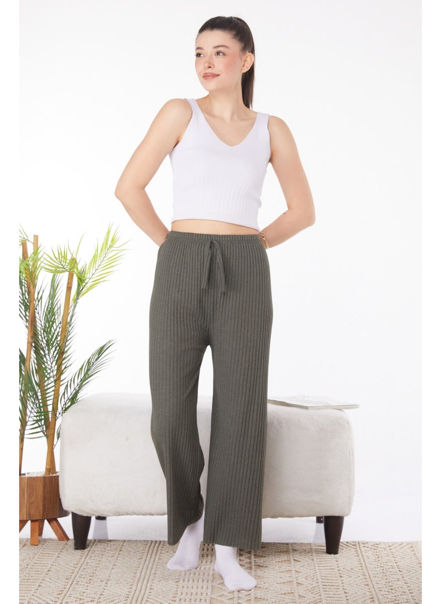 Plain Medium Women's Khaki Pajama Bottoms - 25855