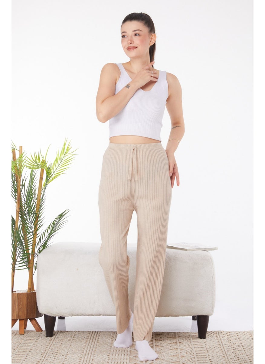 Plain Medium Women's Beige Pajama Bottom - 25855