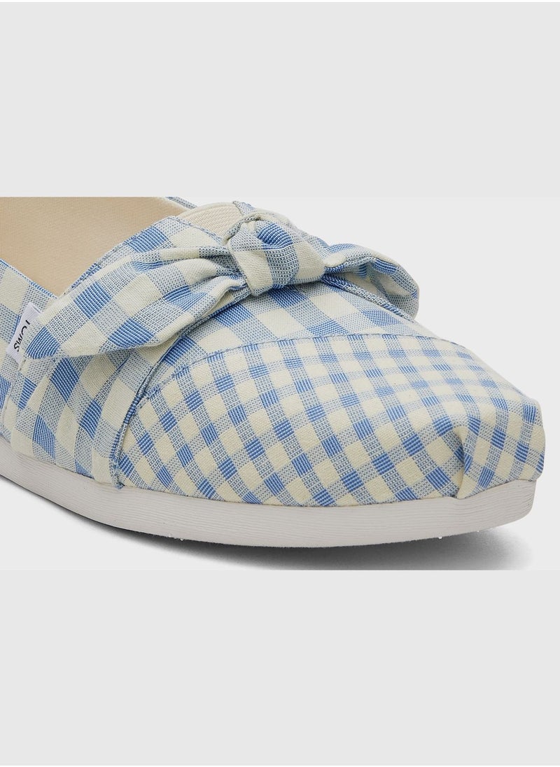 Alpargata 3.0 Island Blue Gingham-Bow Women's Slip-On Shoes