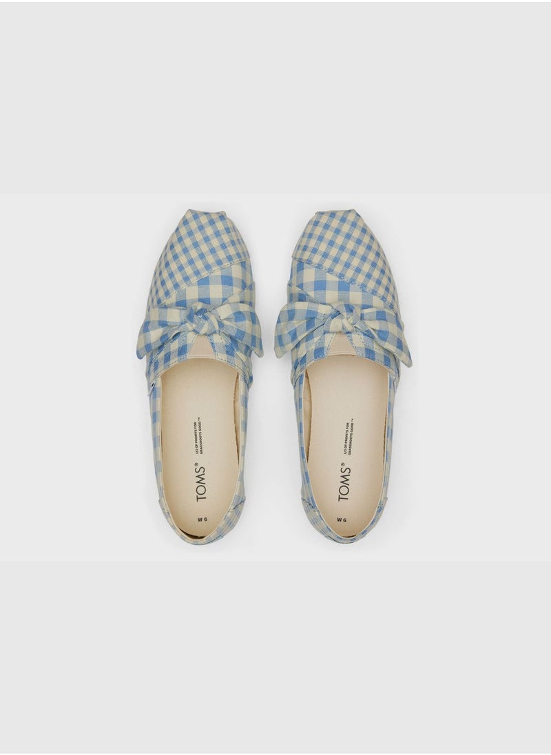 Alpargata 3.0 Island Blue Gingham-Bow Women's Slip-On Shoes