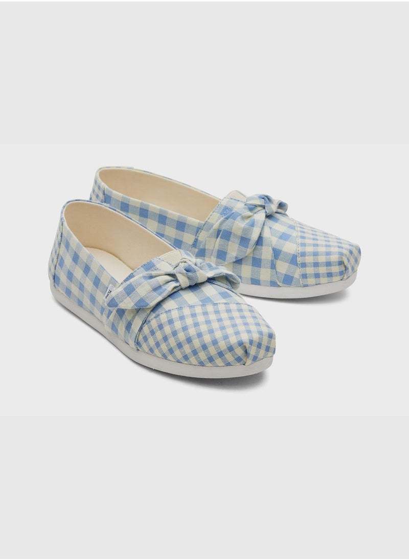 Alpargata 3.0 Island Blue Gingham-Bow Women's Slip-On Shoes