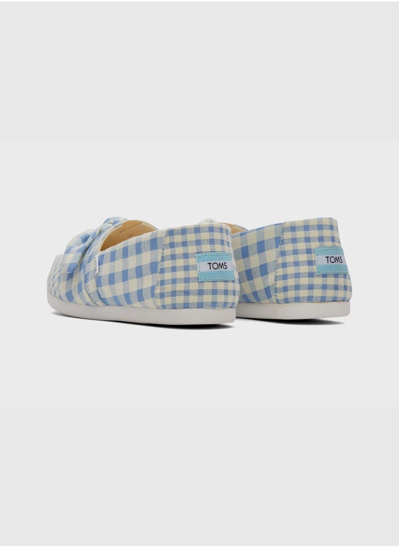 Alpargata 3.0 Island Blue Gingham-Bow Women's Slip-On Shoes