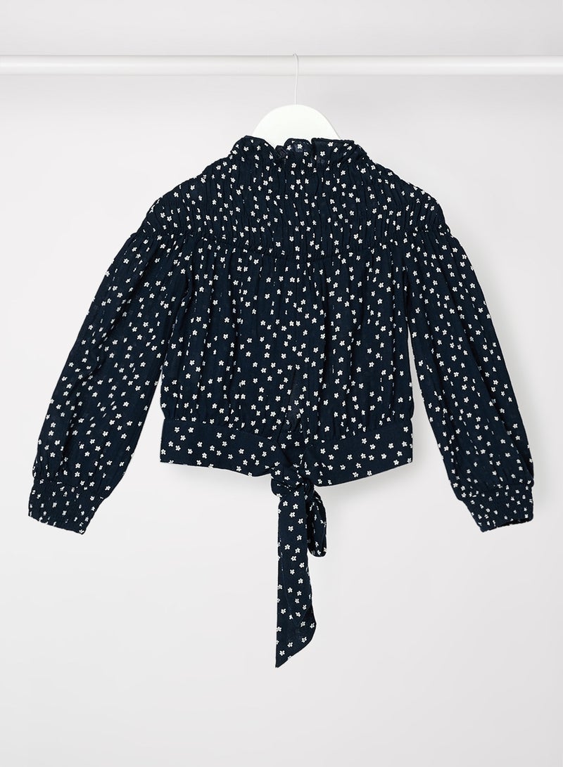 Kids/Teen Holly Shirred Blouse Navy