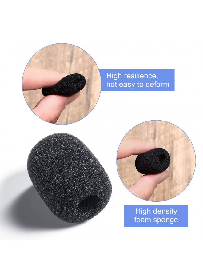 Weewooday 50 Pieces Foam Microphone Windscreen Mic Covers Foam Protection for Small Lapel and Headset Microphones, Black