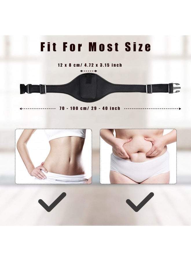 Mic Belt with Anti Dropping Strap, Neoprene Microphone Carrier Pouch Adjustable Sweat Absorbent Belt Waistband Bag for Vertical Mic Fitness Teacher Speaker Theatre (Black)