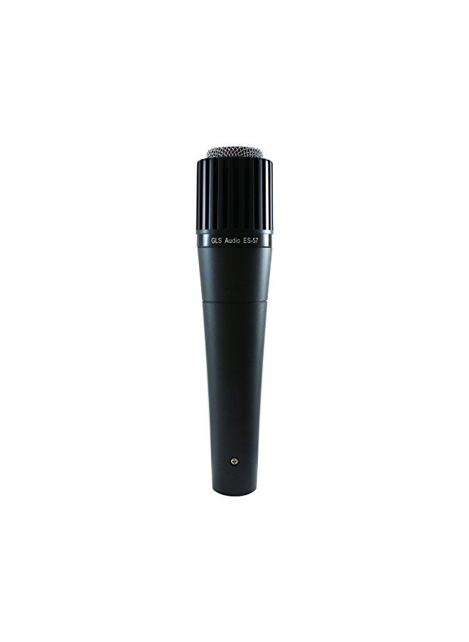 GLS Audio Instrument Microphone ES-57 & Mic Clip - Professional Series ES57 Dynamic Cardioid Mike Unidirectional - For Instruments, Drums, Percussion, Vocals, and more