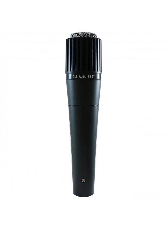 GLS Audio Instrument Microphone ES-57 & Mic Clip - Professional Series ES57 Dynamic Cardioid Mike Unidirectional - For Instruments, Drums, Percussion, Vocals, and more