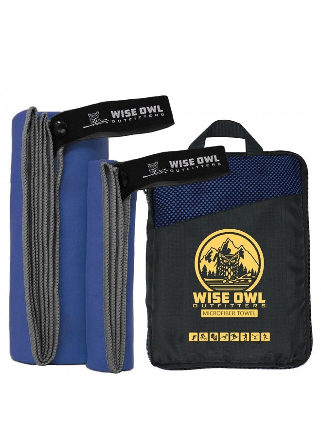 Wise Owl Outfitters Camping Towel - Camping Accessories, Quick Dry Microfiber Towel For Travel, Hiking, Yoga, Workout, And Backpacking