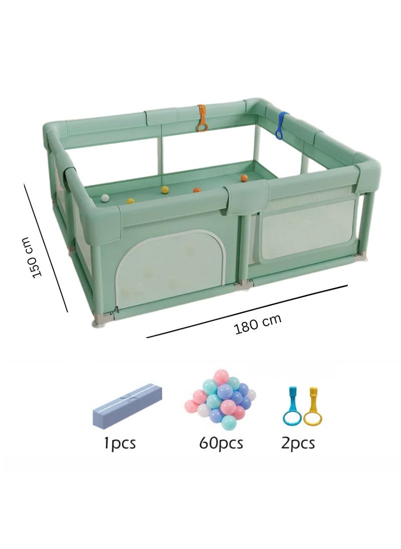 Spacious Baby Playpen (150 x 180 cm) with Accessories - Safe Indoor Play Area for Toddlers