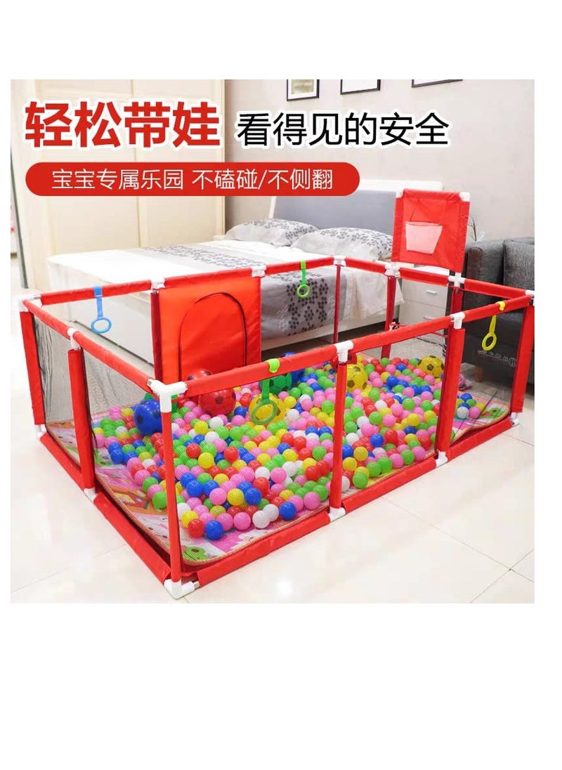 zmHjp-bxy Toddler Fence BabSafety Playpen with Basketball Hoop and ZippereStorage BagSea Ball Pool for Indoor Outdoor(Balls and Basketball Hoop not Included)