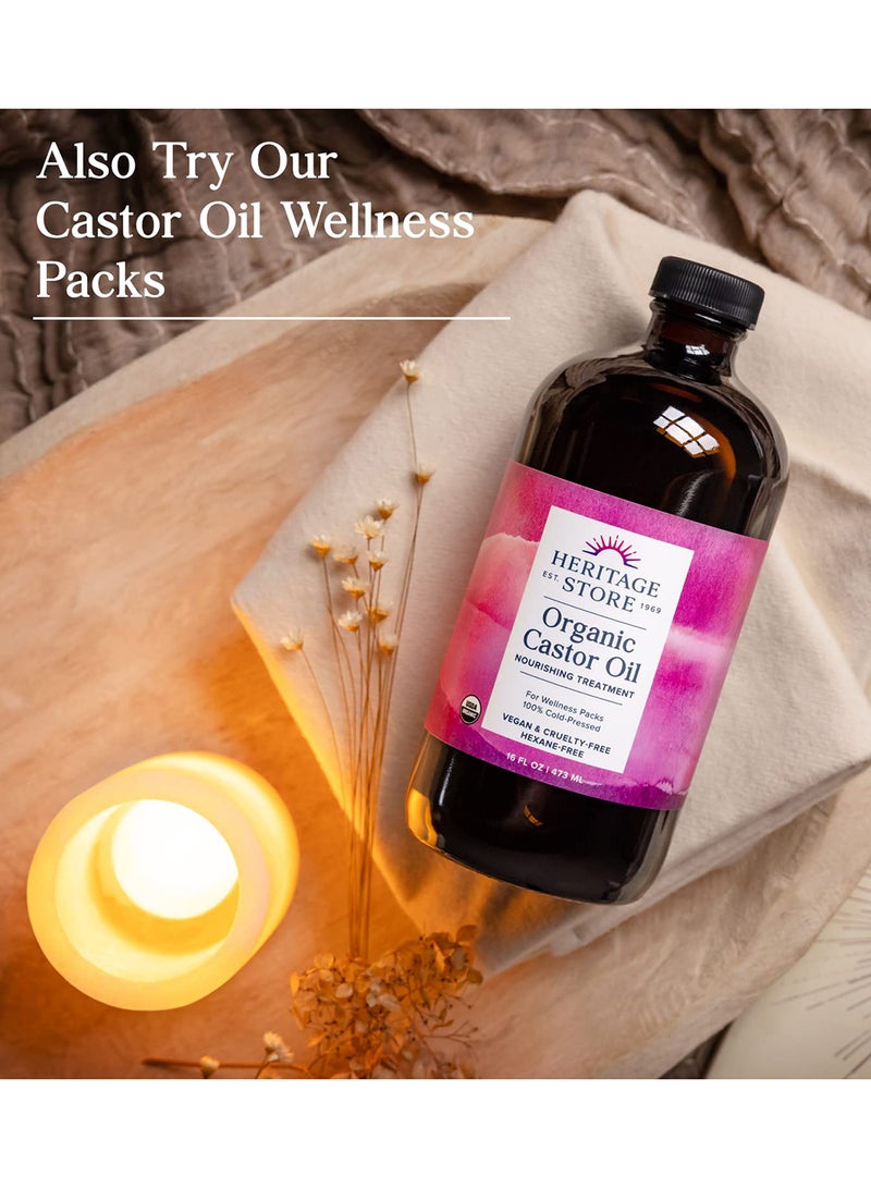 Heritage Store Organic Castor Oil, Cold Pressed 16 Fl.Oz 473ml