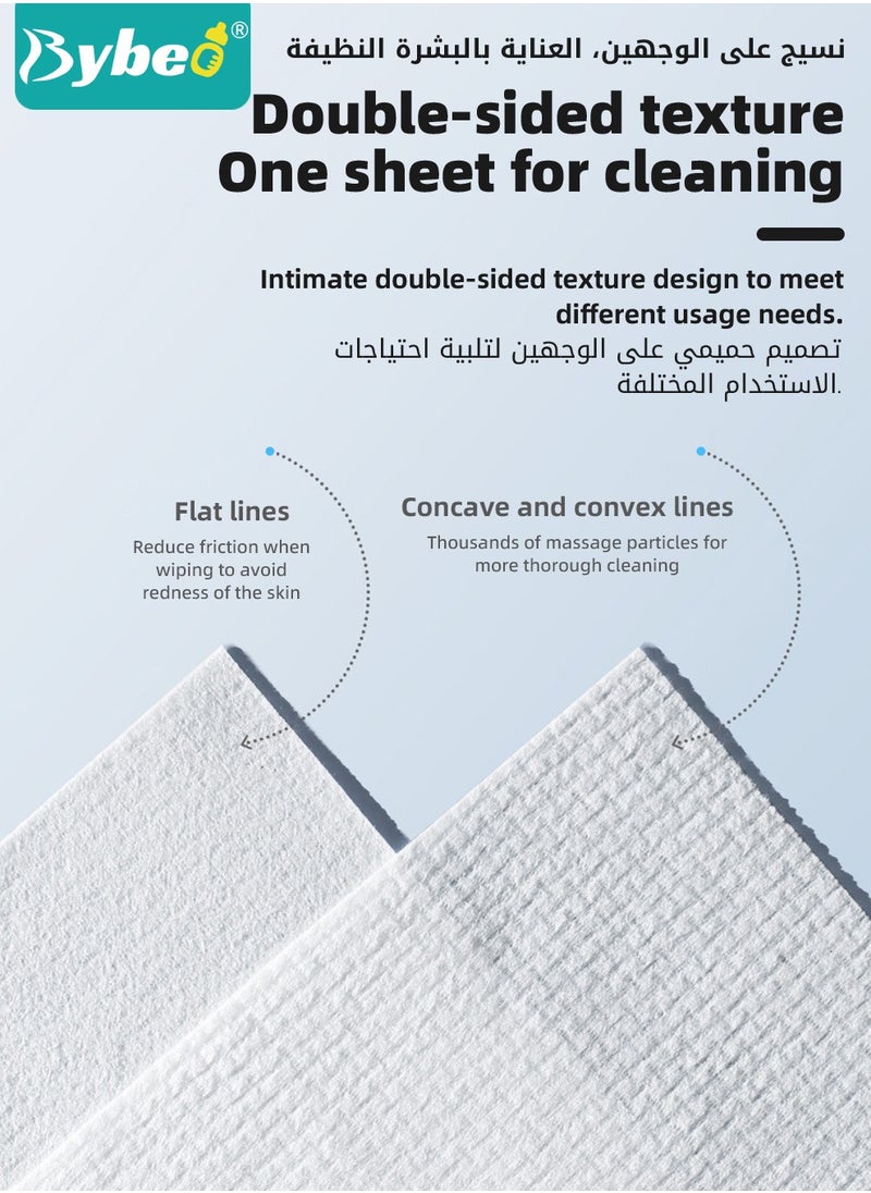 10 Bags Baby Cotton Tissue, Soft Baby Dry Wipe, Wet And Dry Use, Made Of Pure Cotton, 360 Count Unscented Disposable Facial Cotton Tissues