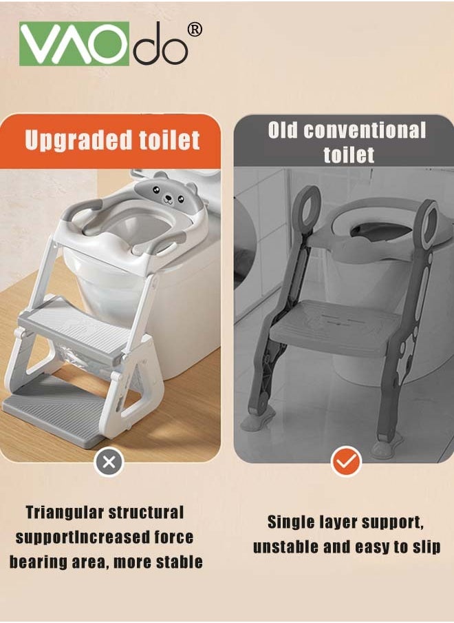 Potty Training Seat Upgrade Toddler Toilet Seat for Boys and Girls 2 in 1 Potty Training Toilet Splash Guard Anti-Slip Pad Step Stool