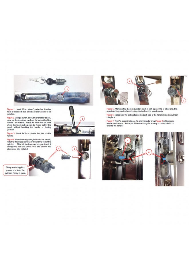 Prime-Line C 1033 Diecast Keyed  Patio Sliding Door Handle Set for 1 In. to 1-1/8 In. Thick Sliding Glass Doors, Black (Single Pack)