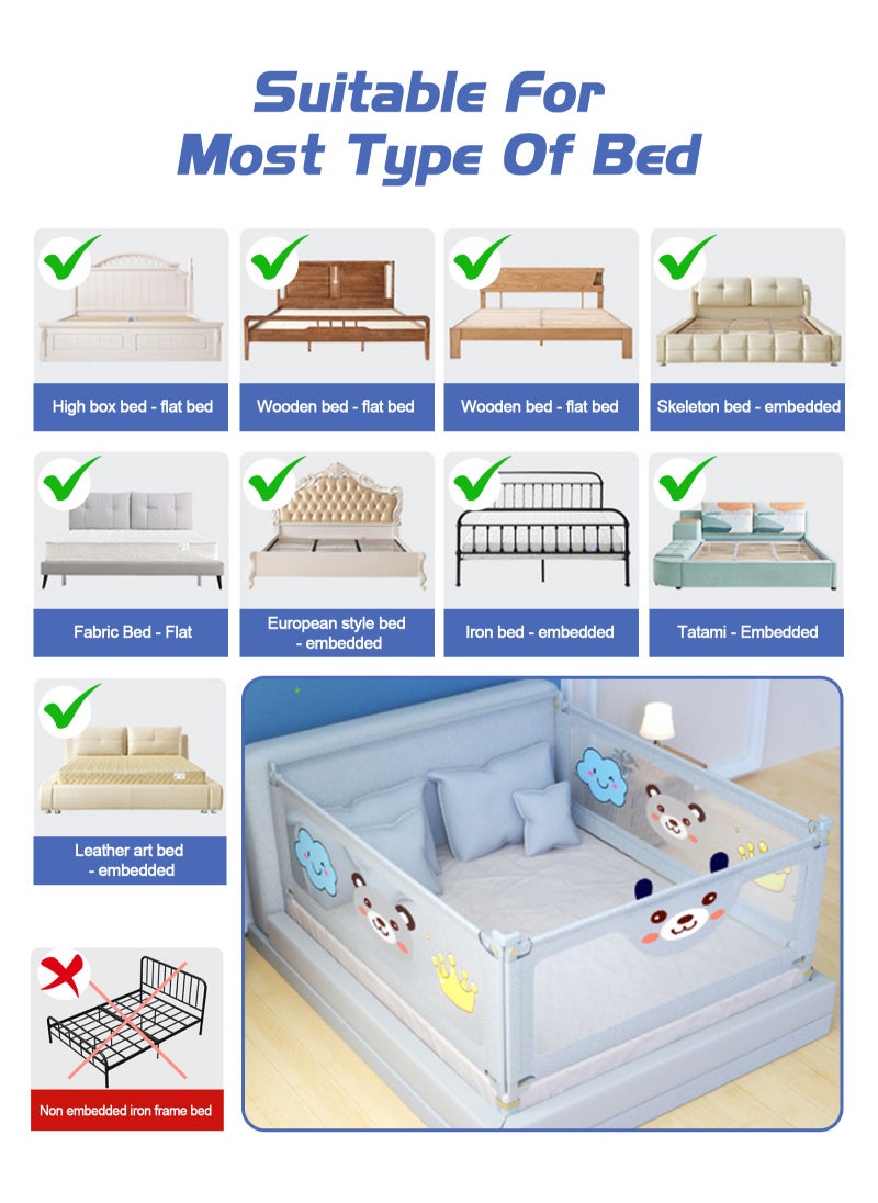 Bed Rails for Toddlers Kids Bed Guardrail, Vertical Lifting Collapsible Baby Safety Bed Rail Guards Fit Full Size Bed (150 * 98cm)