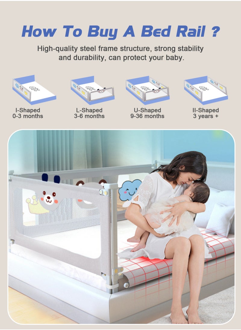 Bed Rails for Toddlers Kids Bed Guardrail, Vertical Lifting Collapsible Baby Safety Bed Rail Guards Fit Full Size Bed (150 * 98cm)
