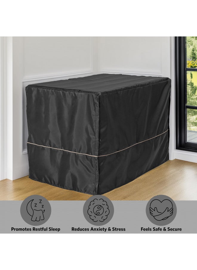 MidWest Homes for Pets Dog Crate Cover, Privacy Dog Crate Cover Fits MidWest Dog Crates, Machine Wash & Dry Black 30-Inch