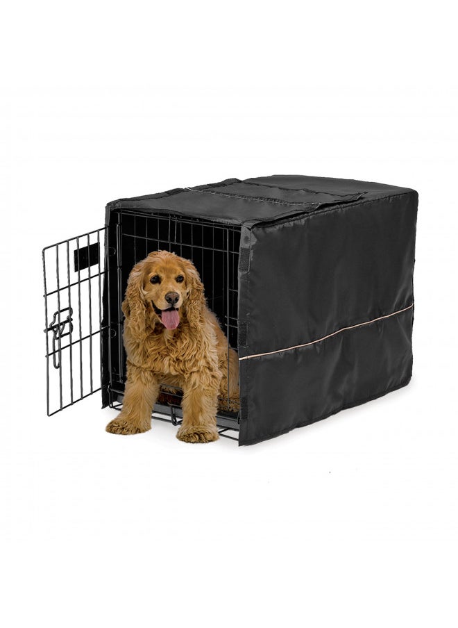MidWest Homes for Pets Dog Crate Cover, Privacy Dog Crate Cover Fits MidWest Dog Crates, Machine Wash & Dry Black 30-Inch