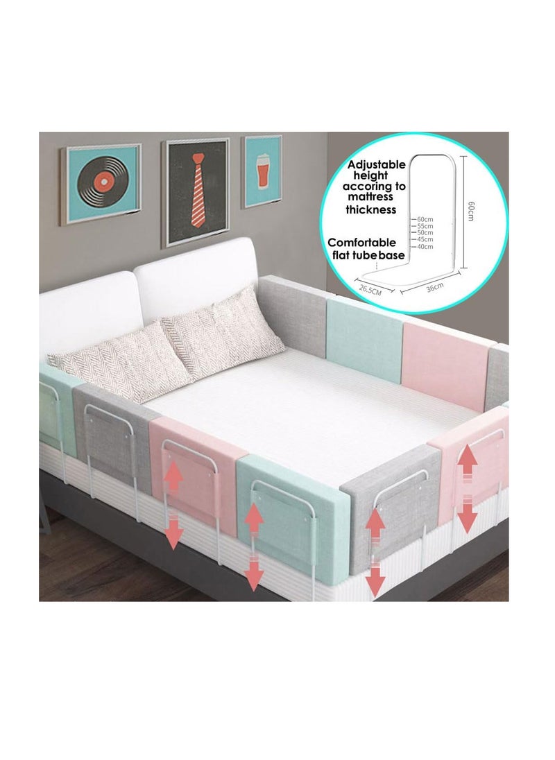 Bed Guard Rail for kids,Bed Safety Barrier Protection, Baby Bed Protector Safety Fence for Toddlers, Bed Bumper, Suitable for Different Thickness Mattress（2pcs，Grey）