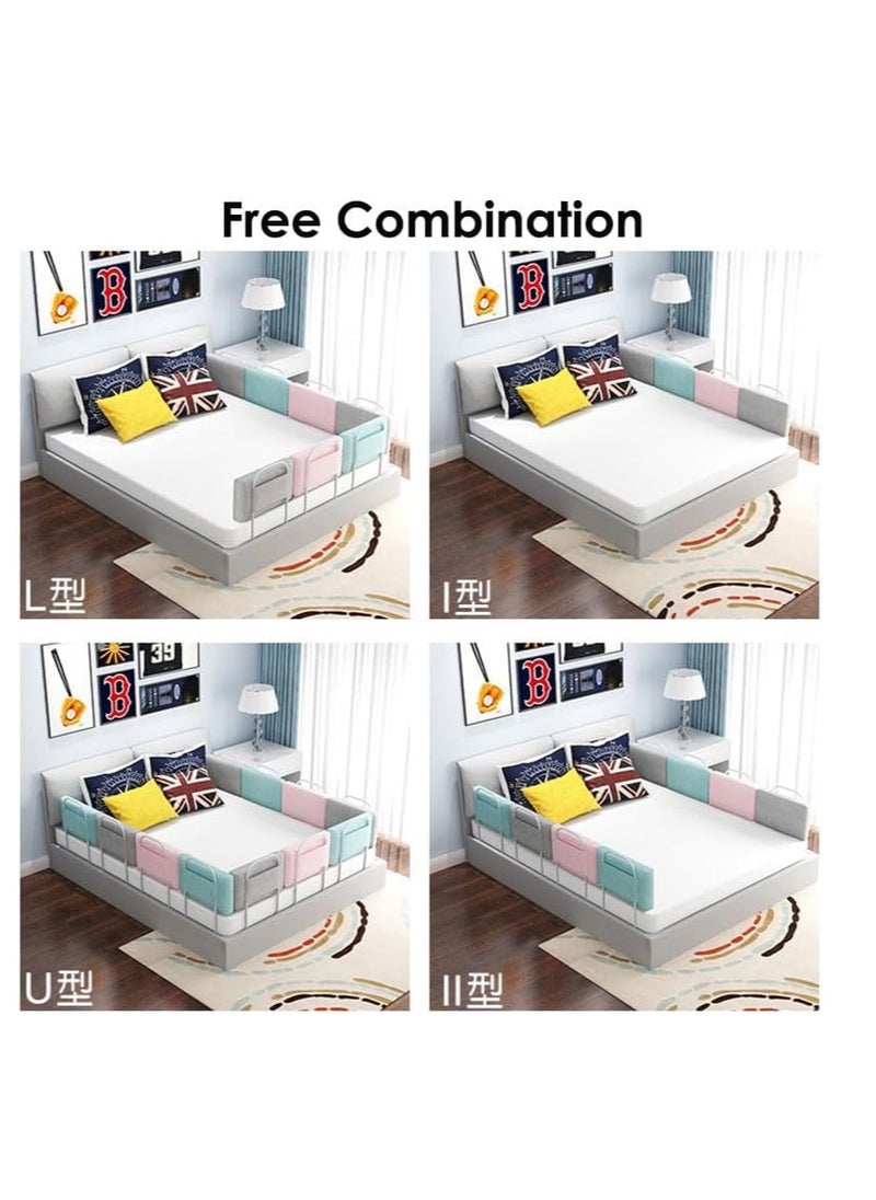 Bed Guard Rail for kids,Bed Safety Barrier Protection, Baby Bed Protector Safety Fence for Toddlers, Bed Bumper, Suitable for Different Thickness Mattress（2pcs，Grey）