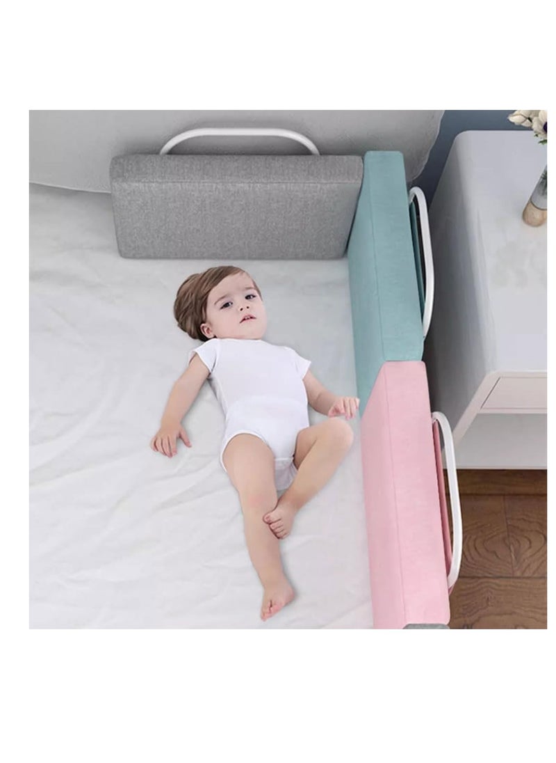 Bed Guard Rail for kids,Bed Safety Barrier Protection, Baby Bed Protector Safety Fence for Toddlers, Bed Bumper, Suitable for Different Thickness Mattress（2pcs，Grey）