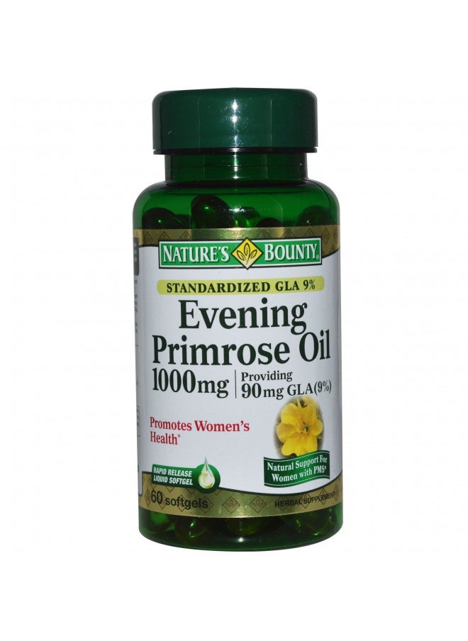 Nature's Bounty Evening Primrose Oil 1000 mg Softgels 60 ea (Pack of 2)