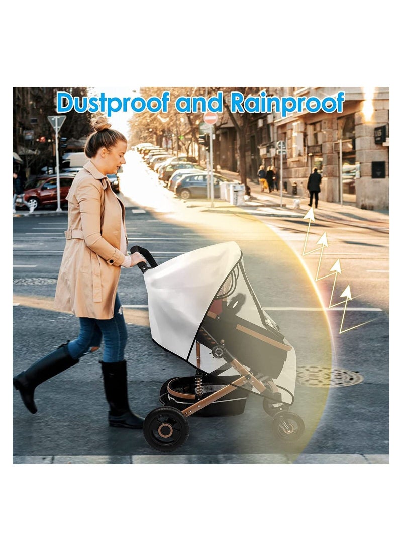 Universal Rain Cover for Pushchair Stroller Buggy Pram Transparent Pushchair Rain Cover with Zip Rain Cover for Pram Baby Travel Weather Shield Fit Most Strollers