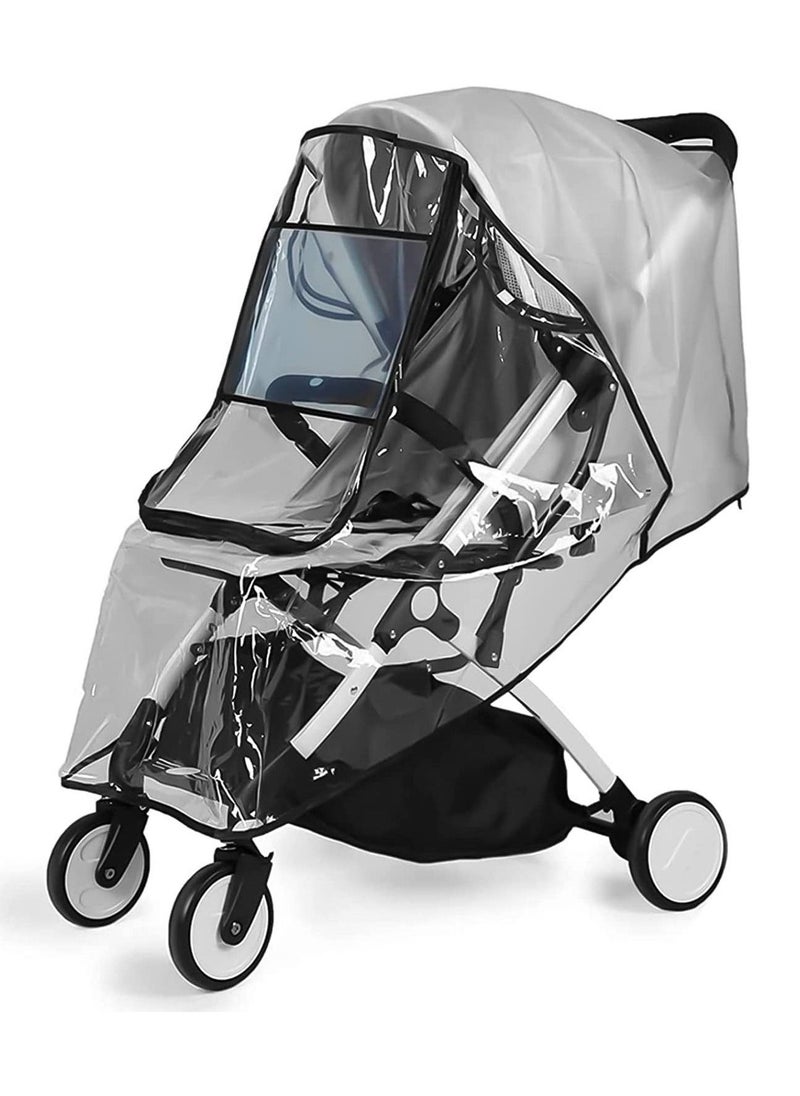 Universal Rain Cover for Pushchair Stroller Buggy Pram Transparent Pushchair Rain Cover with Zip Rain Cover for Pram Baby Travel Weather Shield Fit Most Strollers