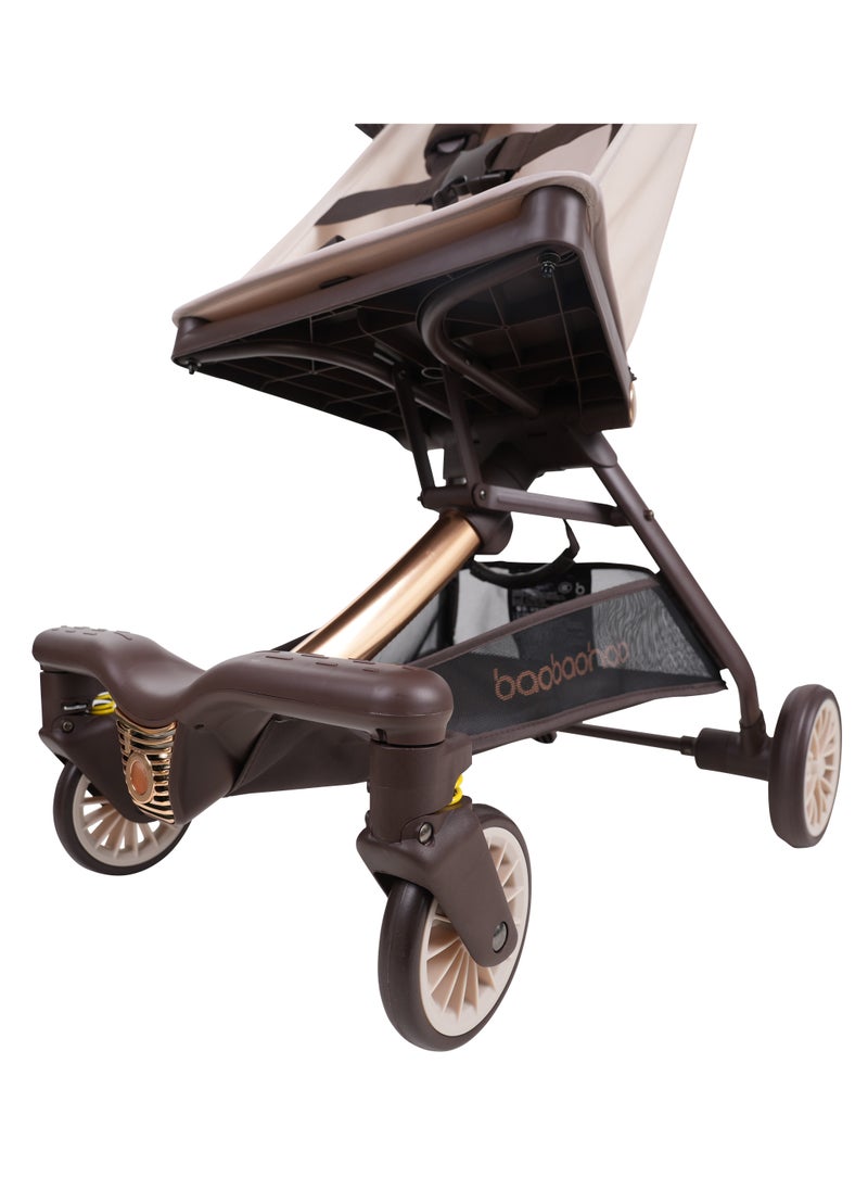 Lightweight Aluminium Stroller, 4.3kg, Compact & Airplane-Friendly, Adjustable Removable Sunshade, One-Button Dual Brake, 5-Point Safety Belt, 360° Rotating Universal Front Wheels, U-Shaped Handle, Swan Arc Design for Stability