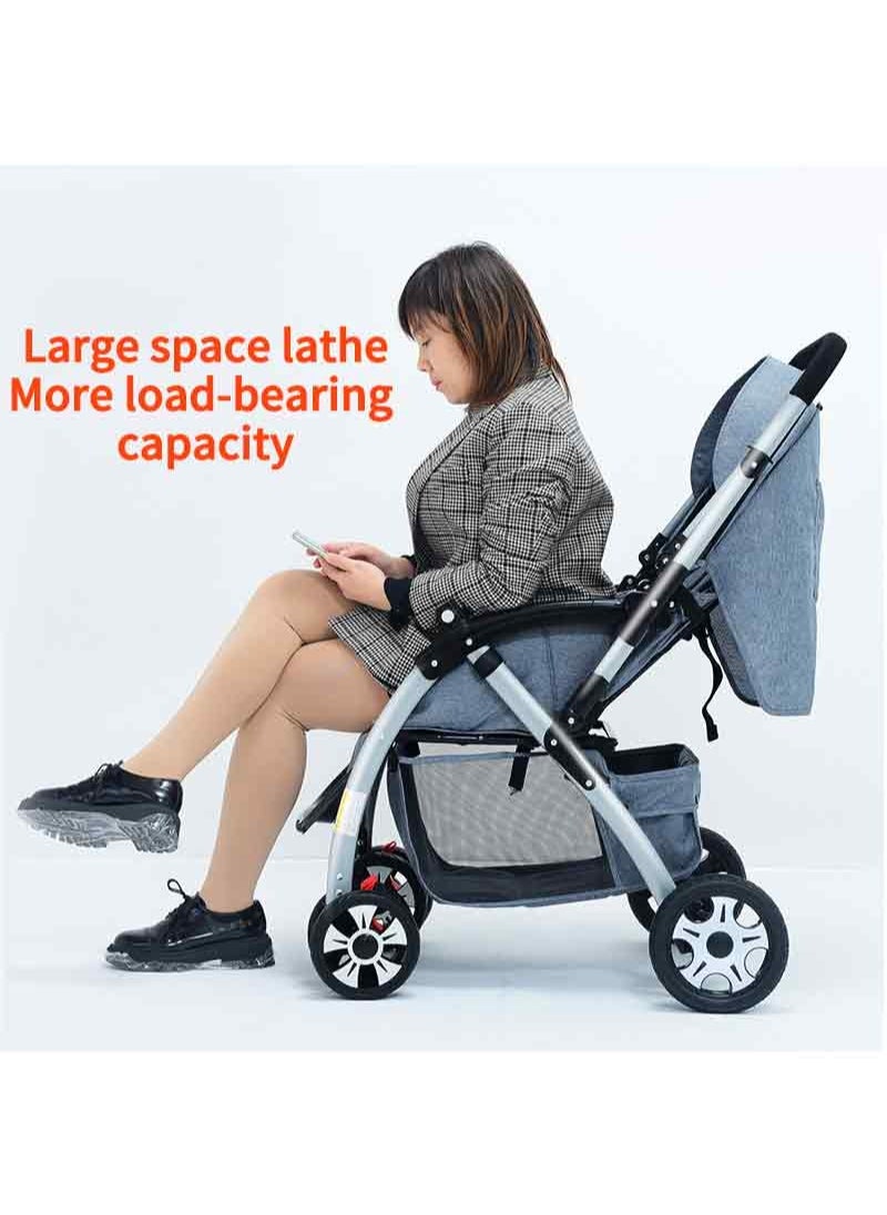 Creative Foldable Single Baby Stroller Baby Viewing Car With Large Space Sun Protection Solid Stainless Steel Frame Suitable For Babies Over One Year Old