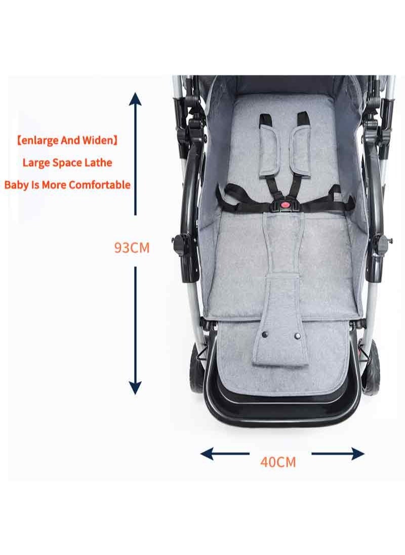 Creative Foldable Single Baby Stroller Baby Viewing Car With Large Space Sun Protection Solid Stainless Steel Frame Suitable For Babies Over One Year Old